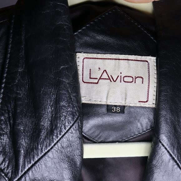 L’Avion Vintage 90s Genuine Leather Blazer Black Size 38 (M) - Picture 4 of 4